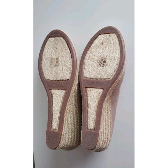 J. Crew Women's Tan Beige Wedge Pump Heels Espadrilles Size 9.5 - Picture 7 of 7